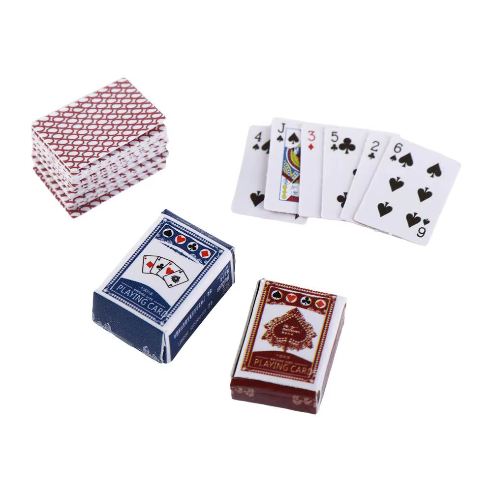 Mini cartes à jouer miniatures pour poupées mignonnes, jeu de poker, accessoire de décoration pour la maison, haute qualité