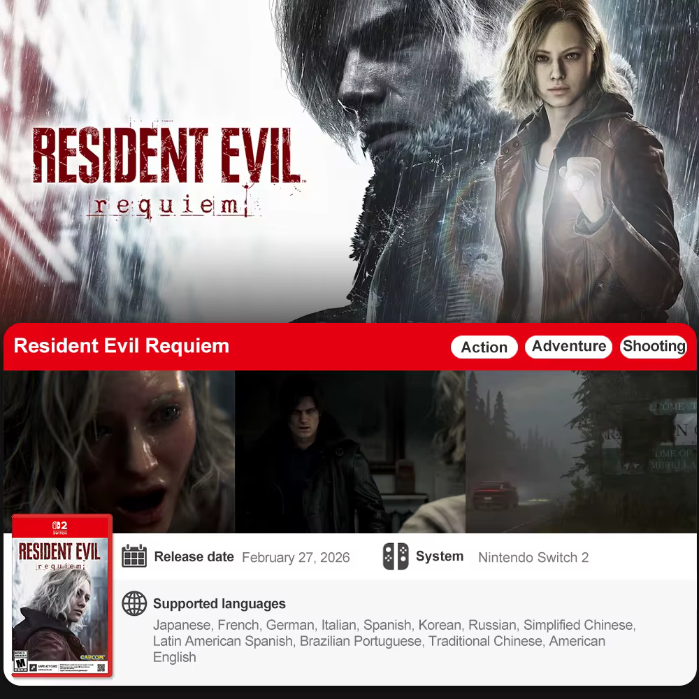 Jeu Nintendo Switch 2, série Resident Evil