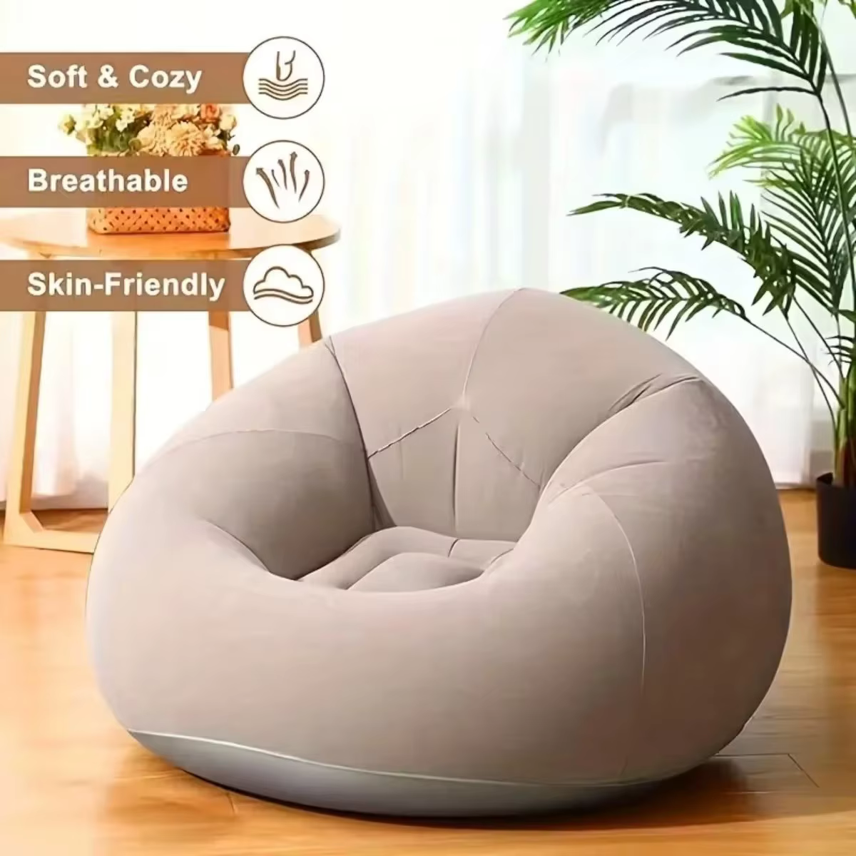 Chaise longue gonflable d'extérieur - Polypropylène durable avec pompe à air, pliable, gonflage rapide, siège confortable pour patios et plages