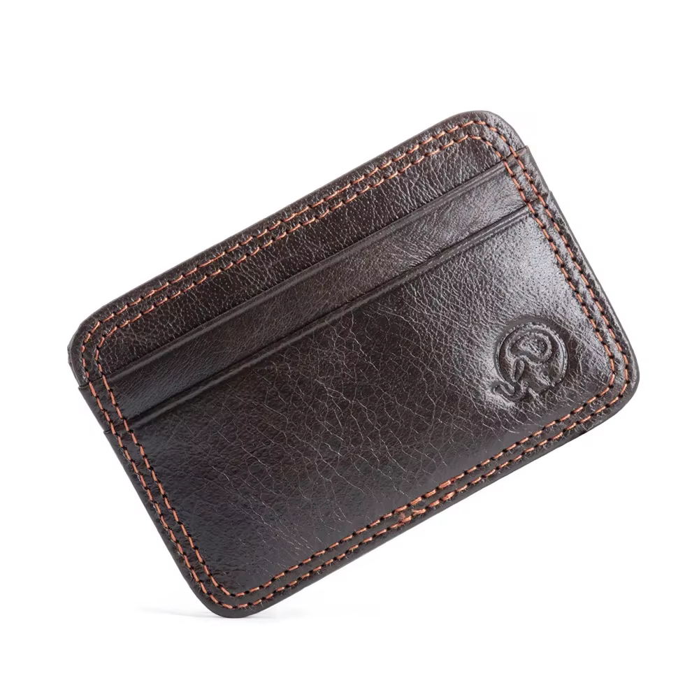 Porte-cartes en cuir pour hommes, portefeuille pour cartes de crédit, étui pour cartes en cuir personnalisé, manches, portefeuille et support