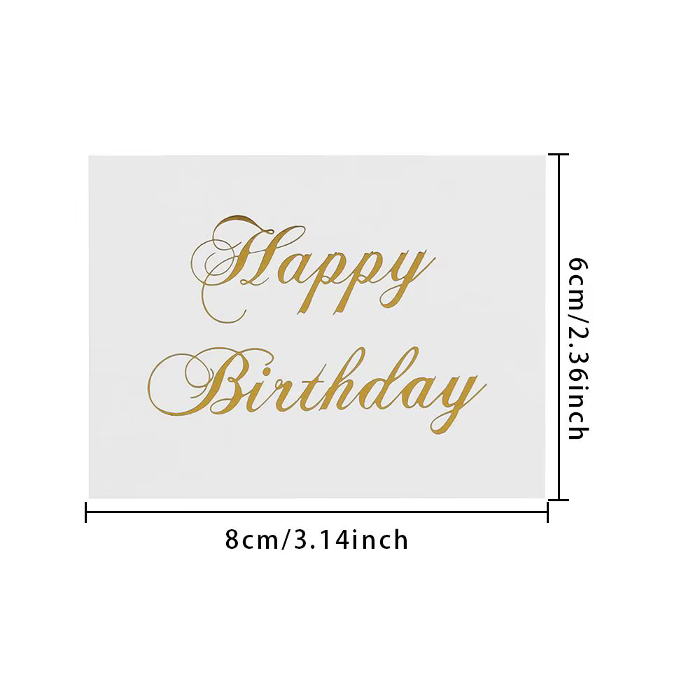50 cartes de vœux DIY Joyeux Anniversaire, design simple, message écrit à la main, estampage doré, carte de vœux blanche, merci