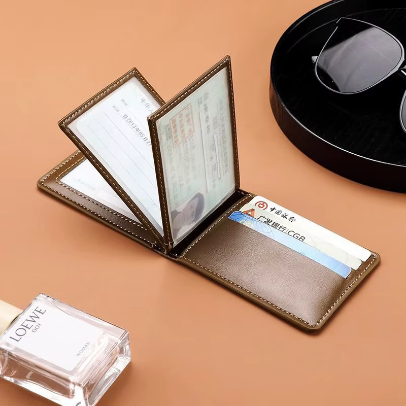 Porte-monnaie minimaliste pour hommes, portefeuille multifonction, étui pour carte d'identité, porte-permis de conduire en Pu, cadeau d'affaires décontracté