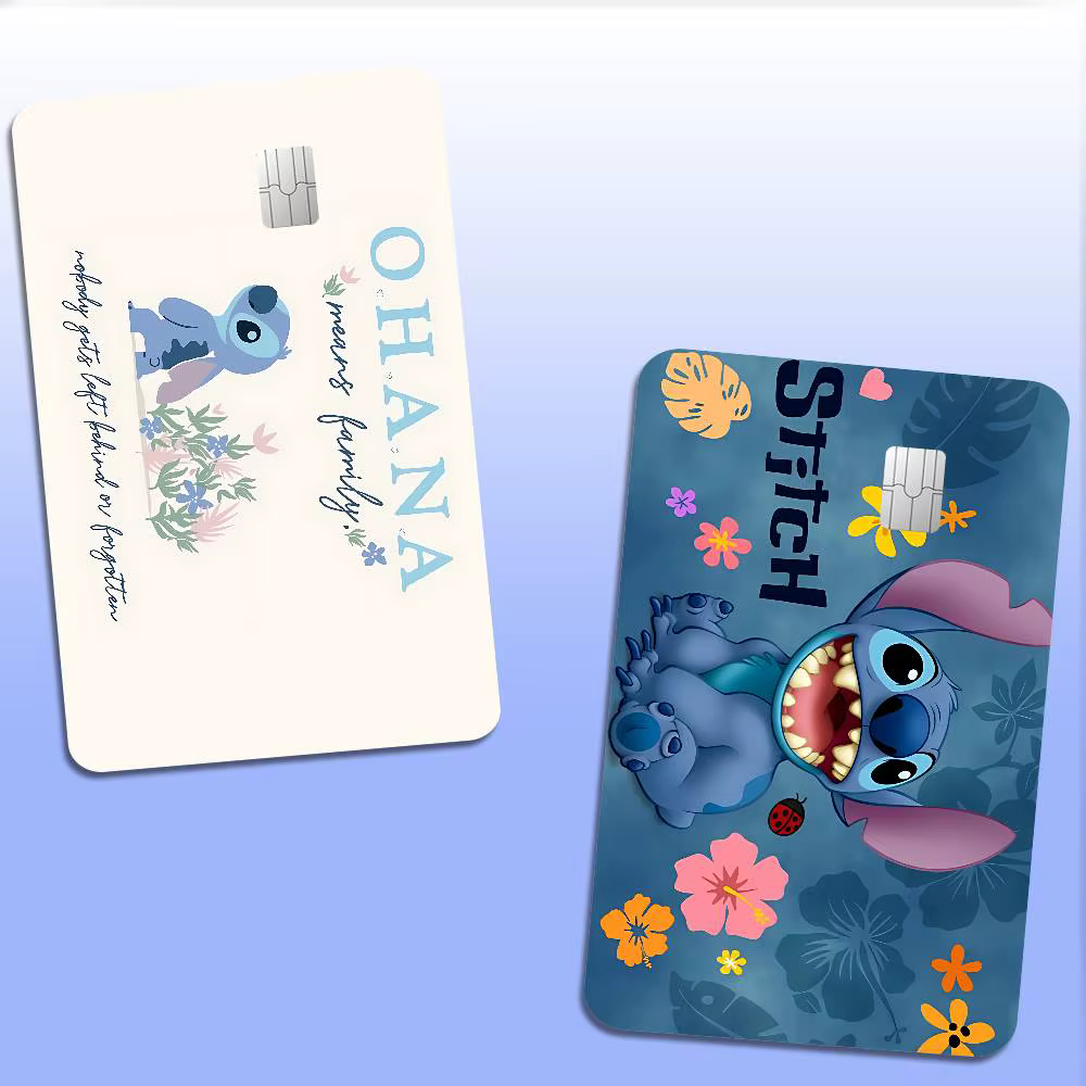 Autocollants mignons pour cartes de crédit S-Stitchs, pour cartes bancaires VISA, cartes de transport, autocollants imperméables, anti-rayures, cadeau pour femmes