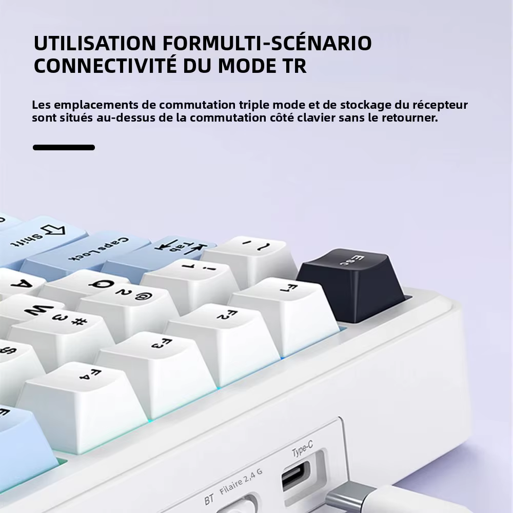 AULA F75 MAX clavier mécanique de jeu 75% filaire/Bluetooth/2.4G