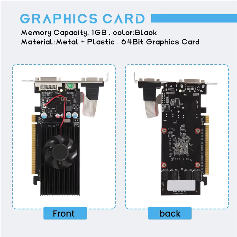 M67K-GT210 1GB DDR2 64Bit carte graphique PCIE 2.0 GPU-Compatible DVI VGA