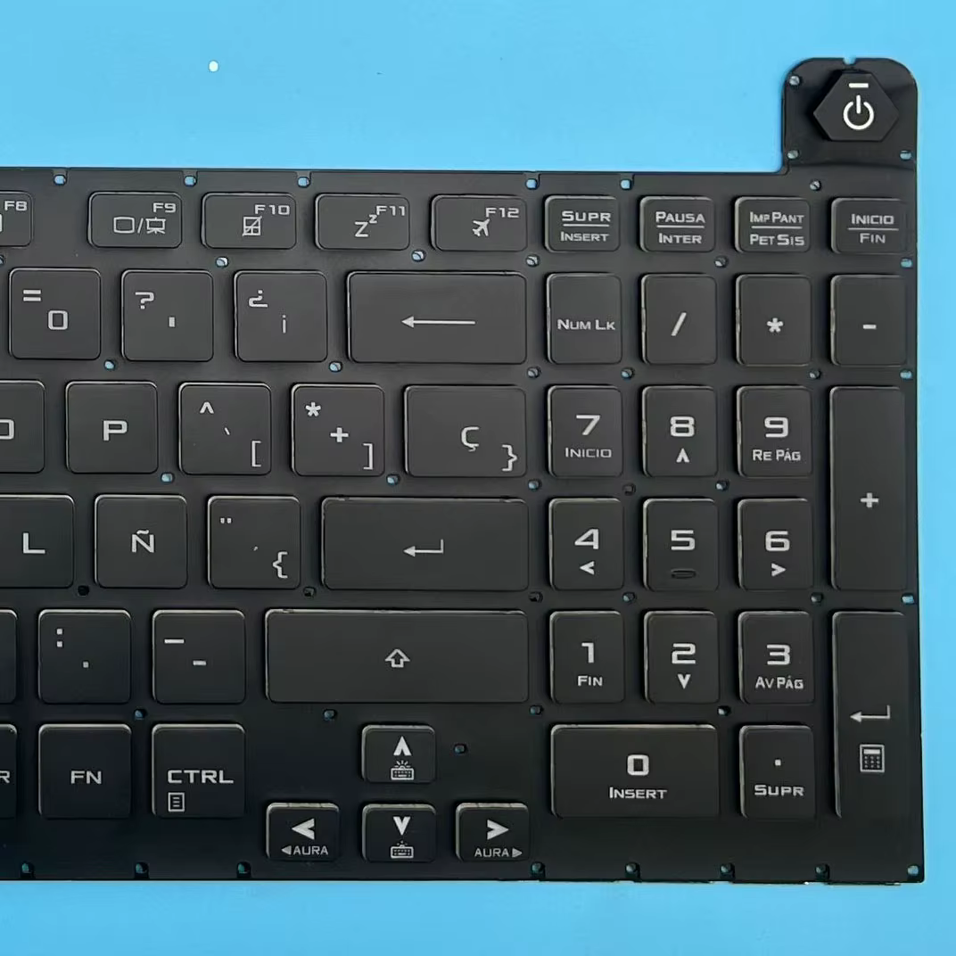 Nouveau clavier anglais/espagnol pour ASUS TUF Gaming A15 FA506 FA506Q FA506U FA506NF FA506IHR TUF506I TUF506IH TUF506IV rétro-éclairé rvb
