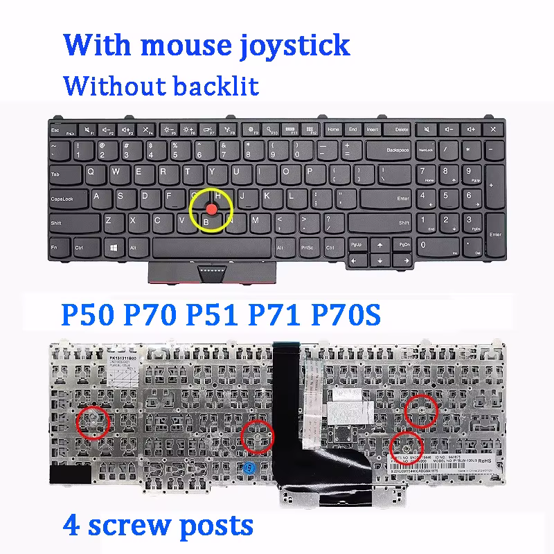 Nouveau clavier d'ordinateur portable d'origine pour LENOVO Thinkpad P50 P70 P51 P71 P70S