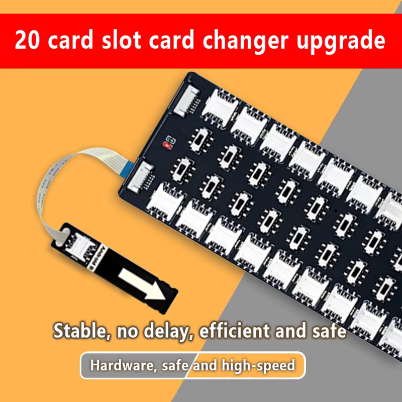 Adaptateur de carte SIM avec 20 emplacements, lecteur de carte multi-sim, Mini Nano SIM avec interrupteur de commande indépendant pour iPhone 5/6/7/8/X/XS/XR/11