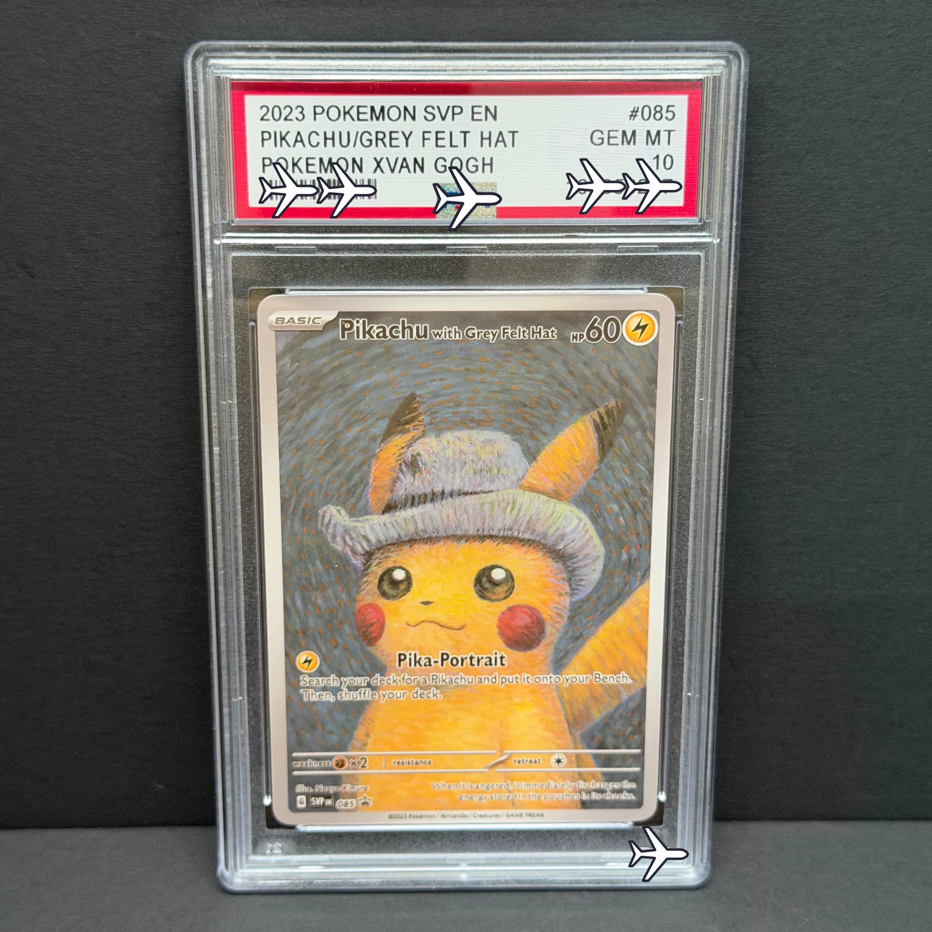 Carte de collection Pokémon Premium PTCG 2023 Van Gogh Museum Grey Hat Pikachu, réplique artistique personnalisée, excellent cadeau pour les fans de Pikachu