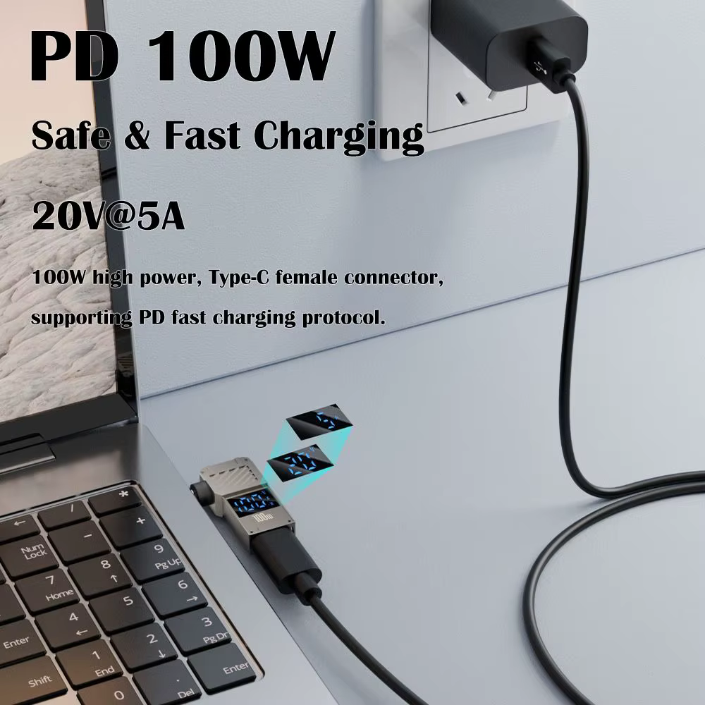Convertisseur USB-C vers DC à affichage numérique