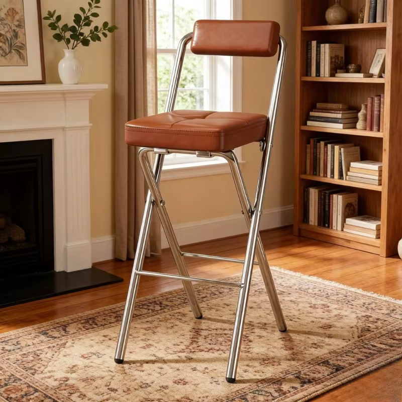 Tabourets de bar pliables avec dossier pour adultes, tabourets de cuisine hauts pour une utilisation prolongée, chaises hautes pour réception et caisse, chaises de bar