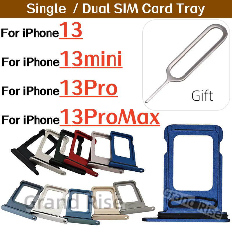 Plateau de carte pour iPhone 13 13mini 13Pro 13ProMax, support SIM, pièces de rechange, adaptateur de carte Sim, carte SIM unique/double carte SIM