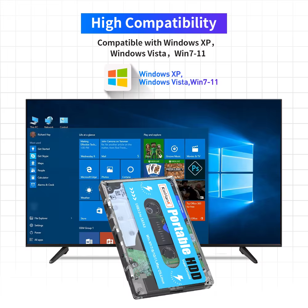 KINHANK 500G Gaming HDD Super Console 100000 jeux vidéo 70 émulateurs pour DC/MAME/SS/NAOMI/PS2/PS1 Plug and Play Batocera OS
