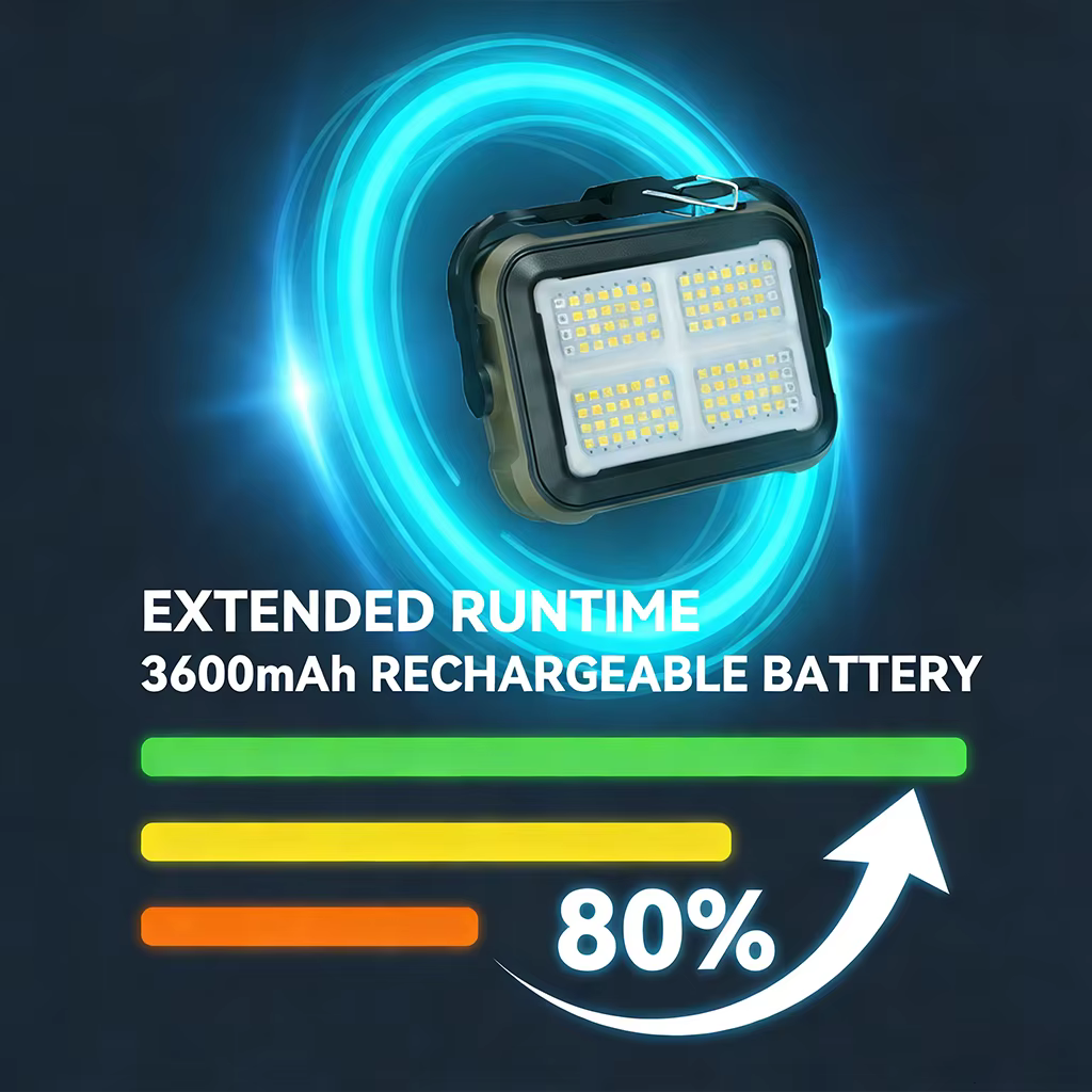 2026 Dernière lanterne de camping rechargeable portable 3600 mah longue durée de vie de la batterie 24 h avec banque d'alimentation/magnétique pour fournitures de camping d'urgence Lampe de travail à
