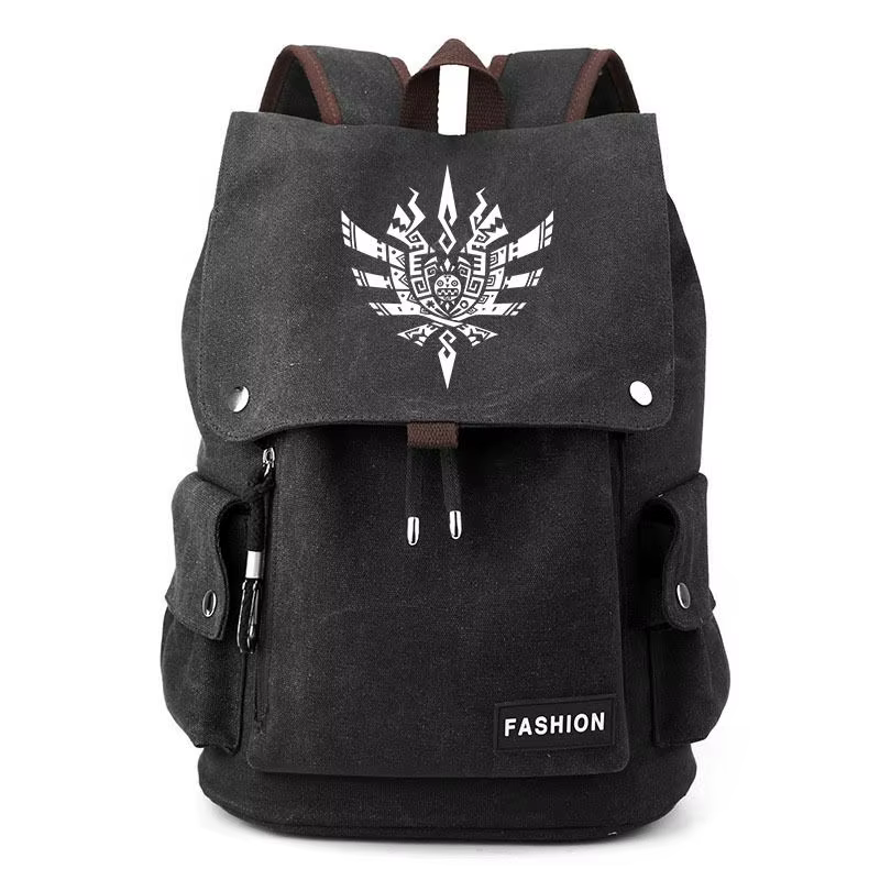 Monster Hunter Wilds Felyne Rathian Nergigante Game Merchandise sac à dos bidimensionnel pour hommes élégant sac à cordon décontracté