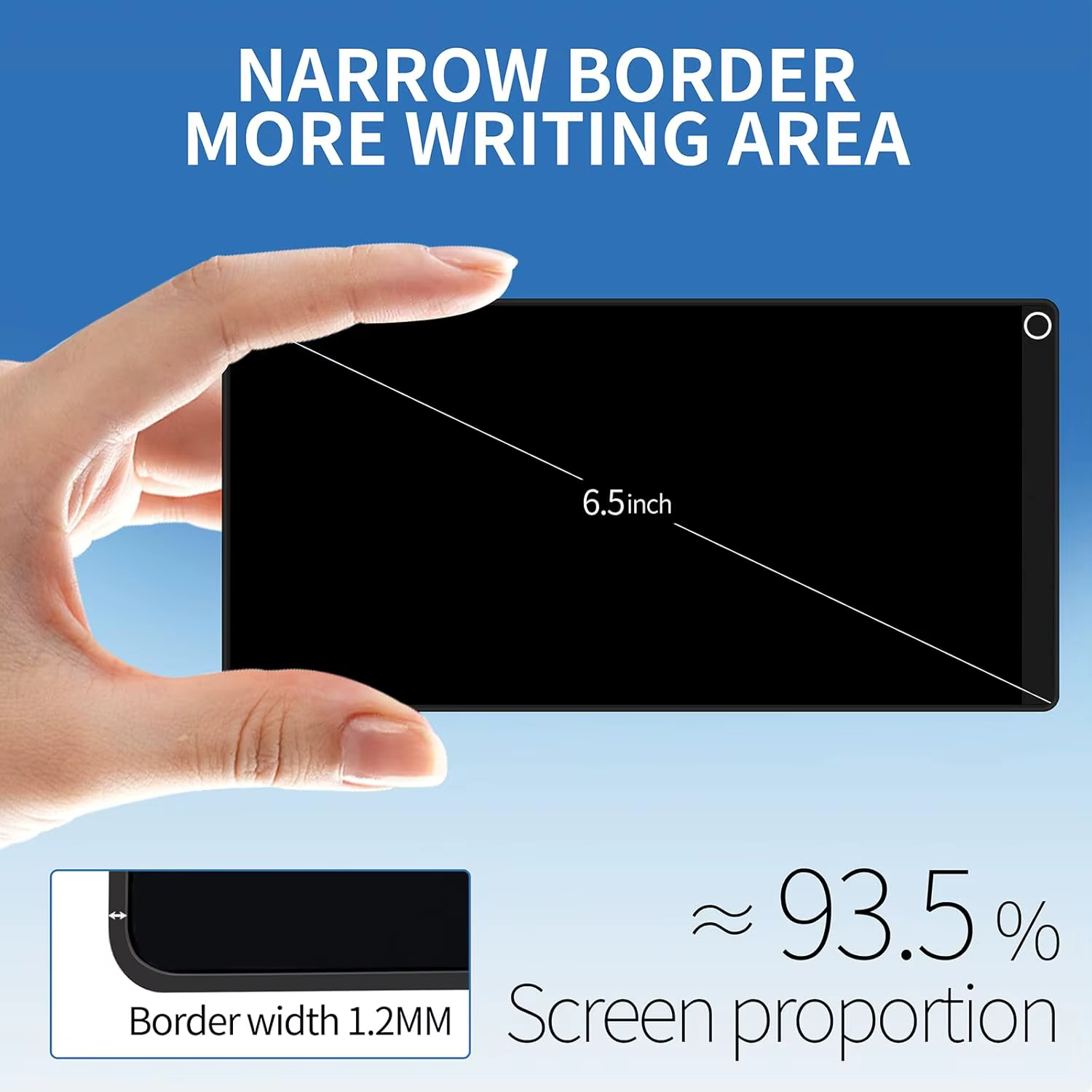 Tablette d'écriture LCD plein écran de 6,5 pouces, bloc-notes numérique portable, conception de poche légère, idéale pour le dessin de croquis créatif