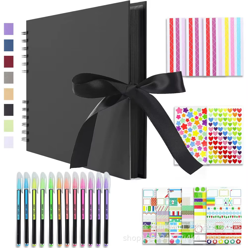 1pc bricolage Scrapbooking créatif Graffiti noir carte Inserts à la main à collectionner Album commémoratif pour la décoration de meubles, mémorials