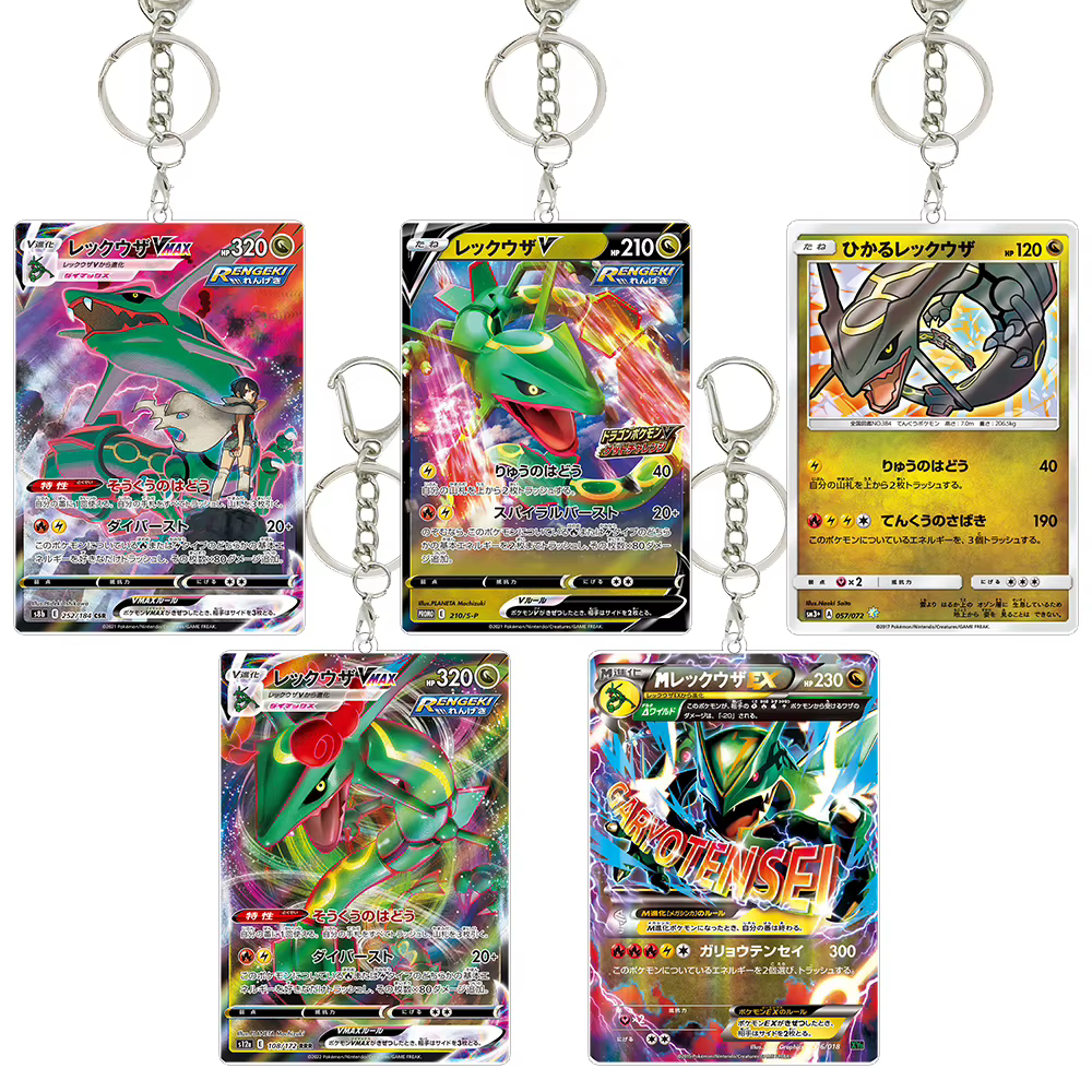 Porte-clés en acrylique Rayquaza, pendentif de sac pour garçon, personnages de dessins animés, accessoires de collection, cadeau d'anniversaire, pour cartes d'étudiant et jeux Pokémon