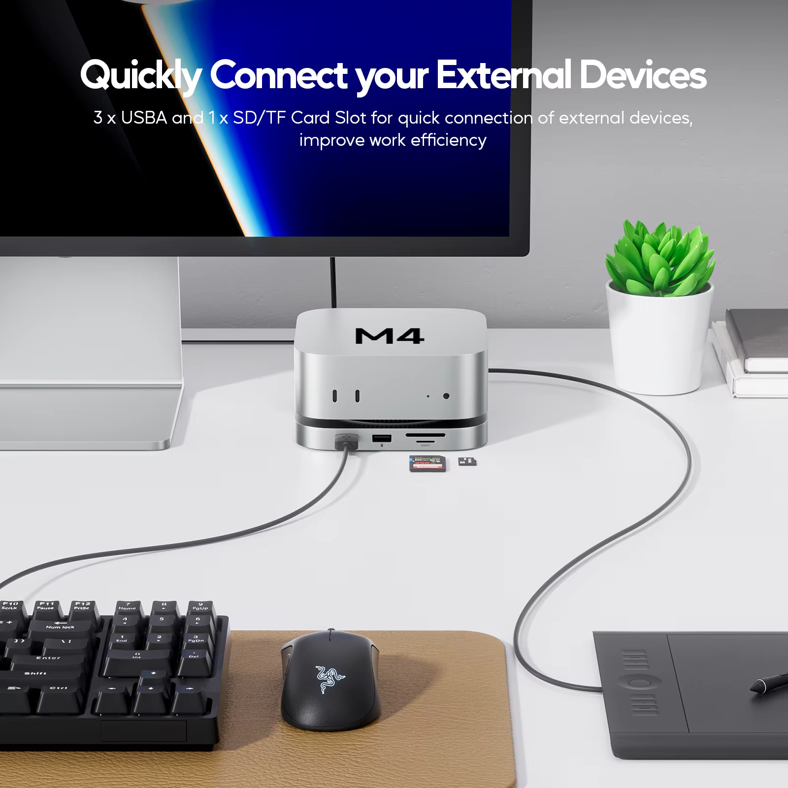 Dock PULWTOP Mac Mini M4 avec boîtier SSD 4 To