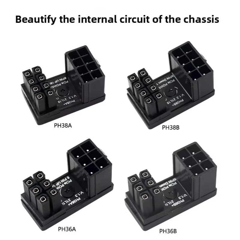 Carte graphique 180 ° Connecteur adaptateur d'alimentation coudé GPU PSU