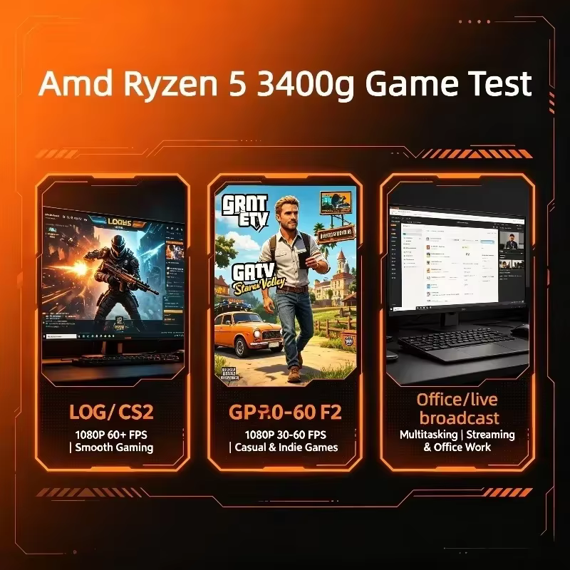 Processeur de bureau AMD Ryzen 5 3400G AM4 (puce détachée) avec graphismes intégrés
