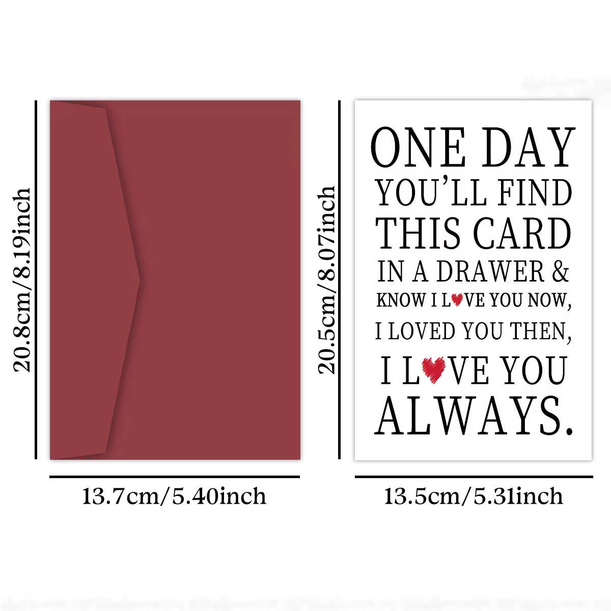 Carte d'anniversaire d'amour en forme de cœur, carte de vœux je t'aime toujours pour lui, son maman, femme, amant, parfaite pour la Saint-Valentin, le mariage