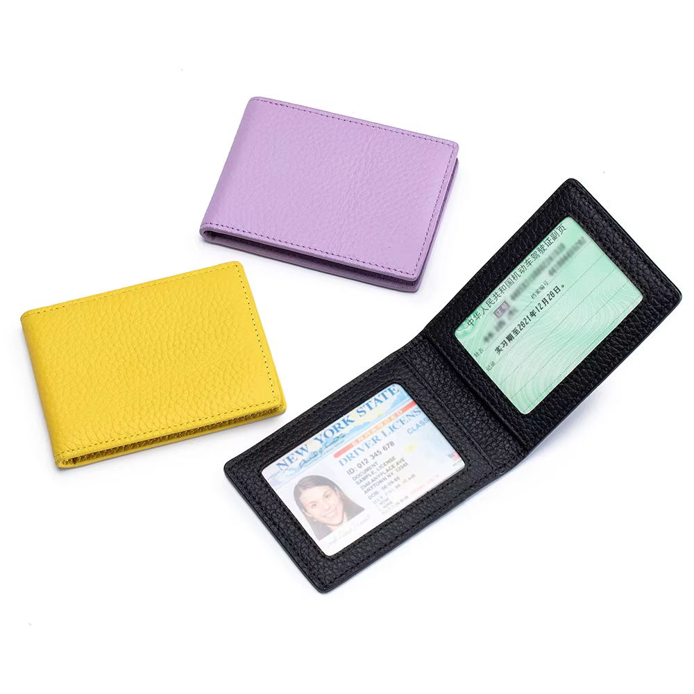 Nouveau porte-permis de conduire en cuir véritable porte-carte d'identité couverture de permis de conduire Ultra-mince porte-carte de crédit porte-carte