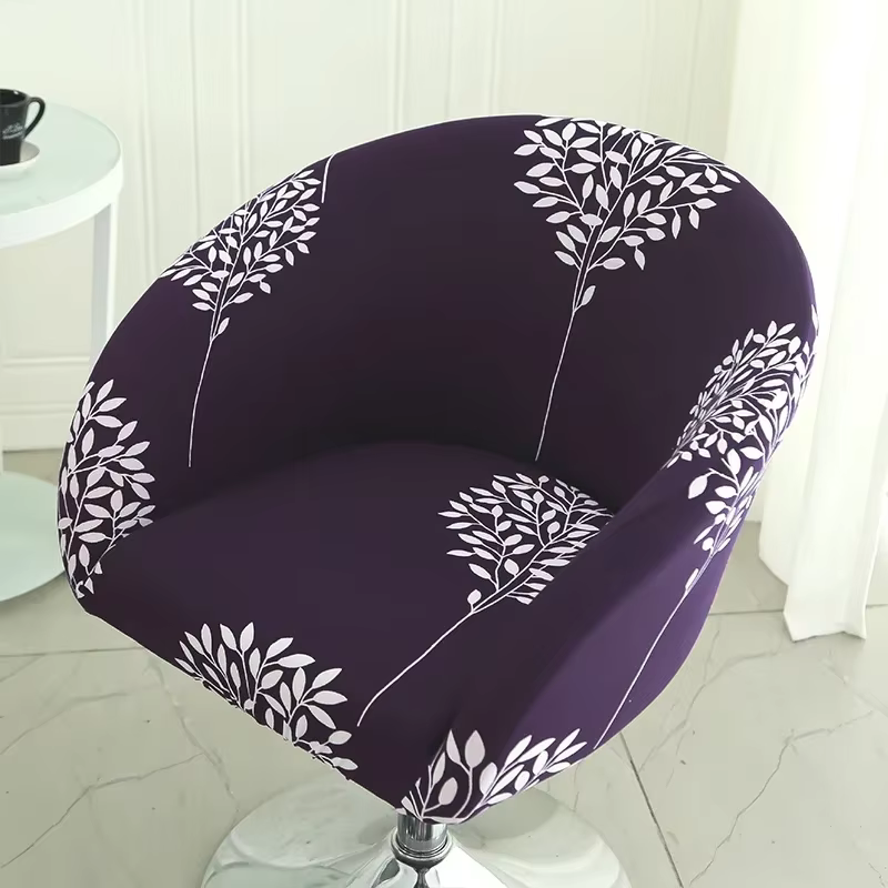 Housse de chaise de tabouret de Bar colorée, à dossier bas, Semi-circulaire, élastique, rotatif, protection de siège