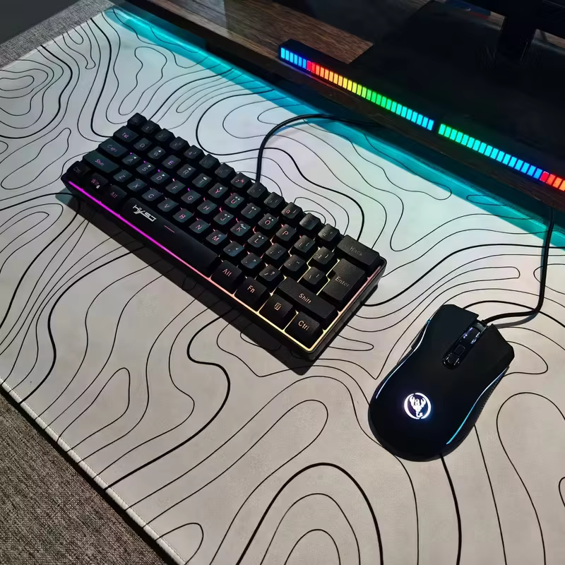 Ensemble clavier et souris de jeu rétroéclairés RVB 61 touches