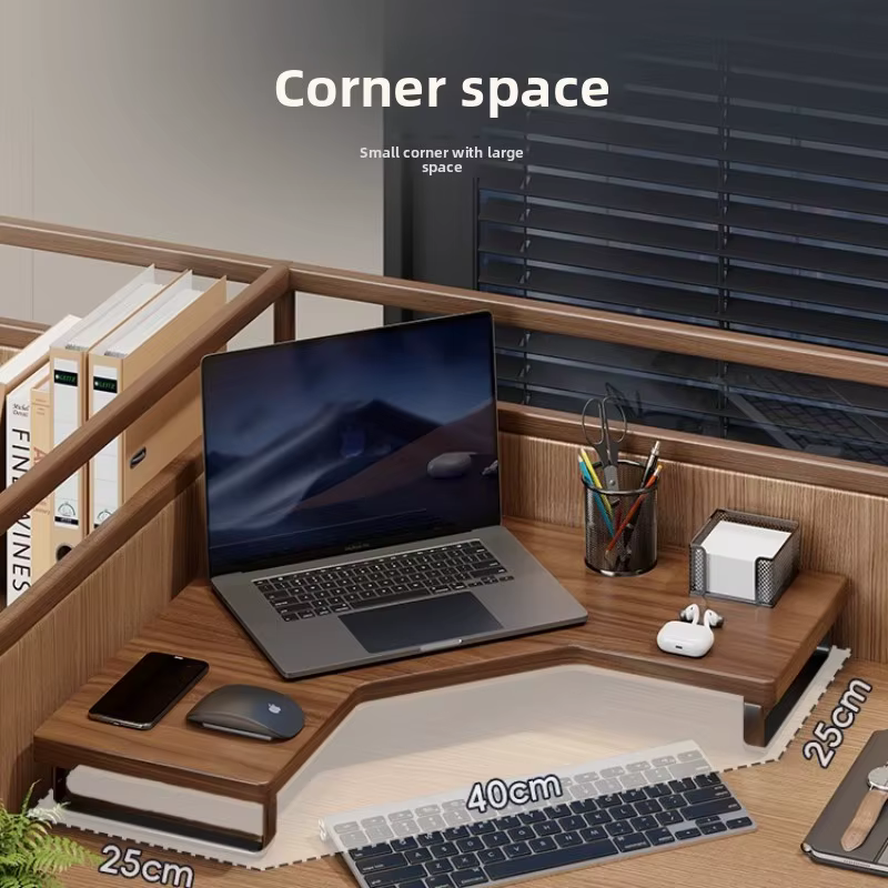 Support d'angle en bois pour ordinateur portable