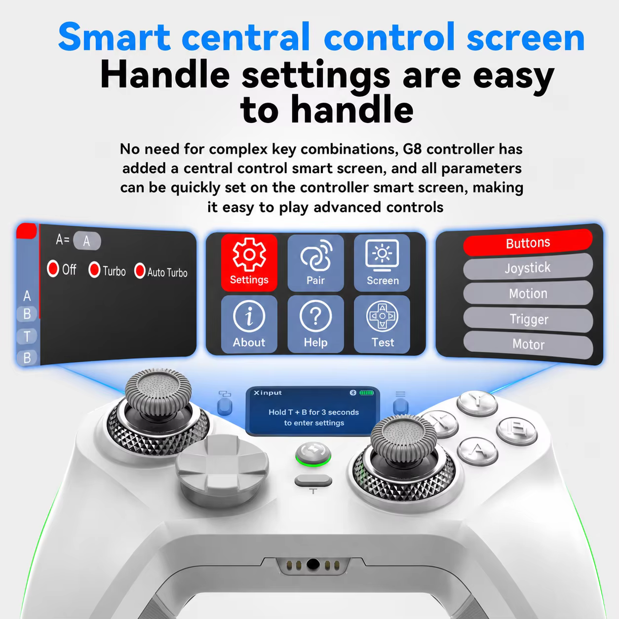 Manette de jeu sans fil pour PC/Console Switch OLED/Lite avec écran interactif