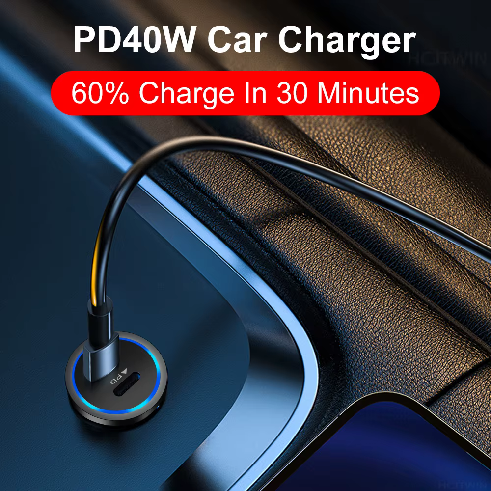 66W USB chargeur de voiture Type C adaptateur de téléphone de charge rapide pour Xiaomi Huawei PD
