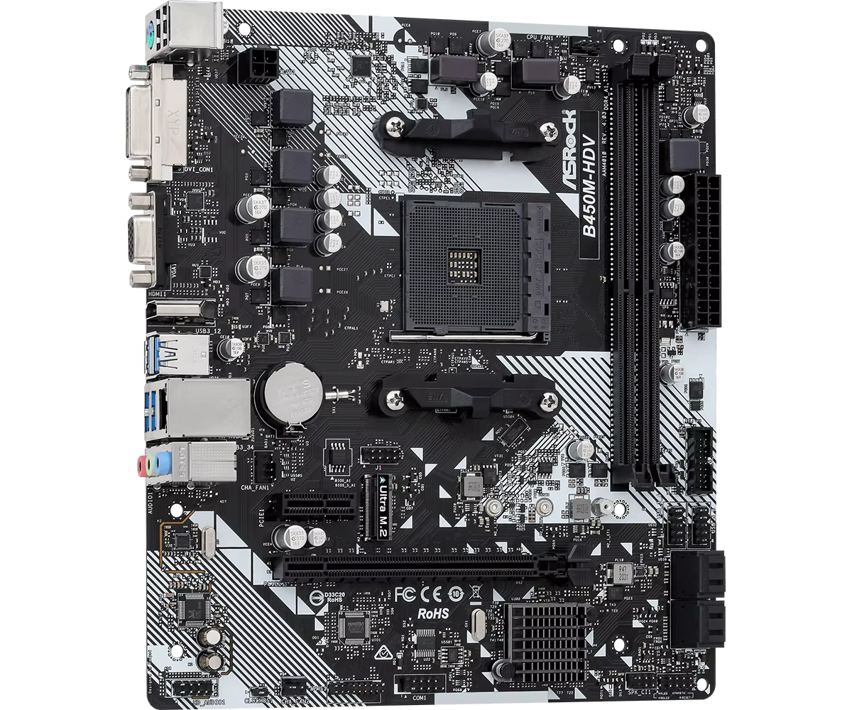 Carte mère B450 AM4 ASROCK B450M-HDV R4.0