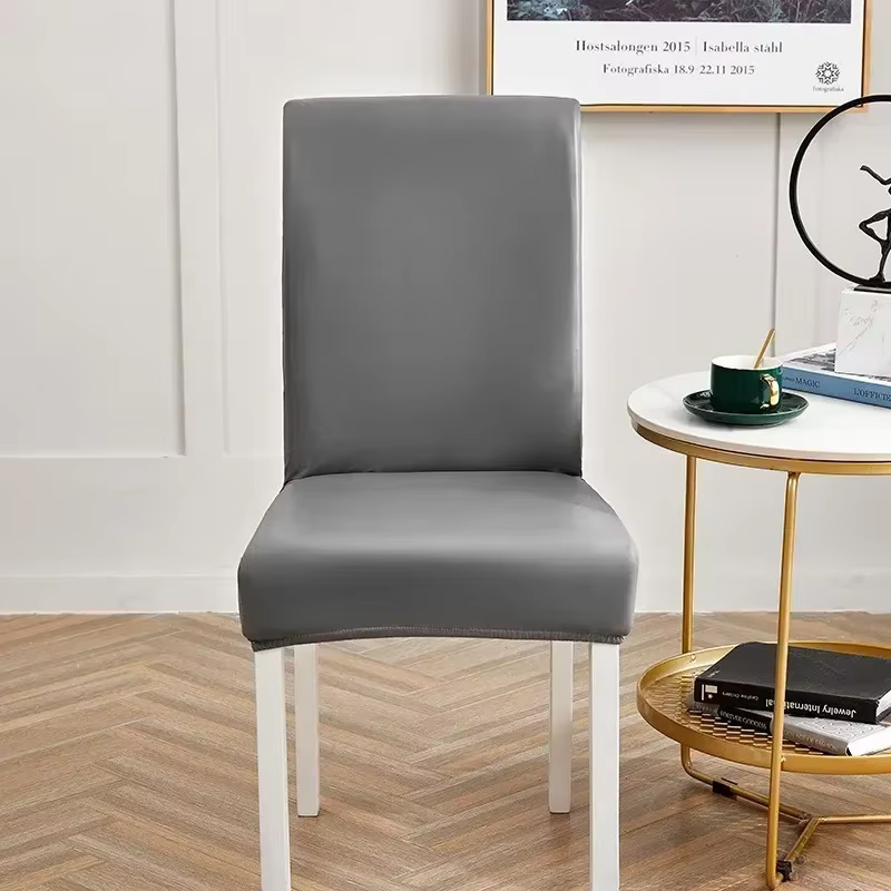 Housse de chaise en cuir pour salle à manger, tissu PU tout compris, imperméable, élastique pour animaux de compagnie, anti-poussière, bureau, hôtel