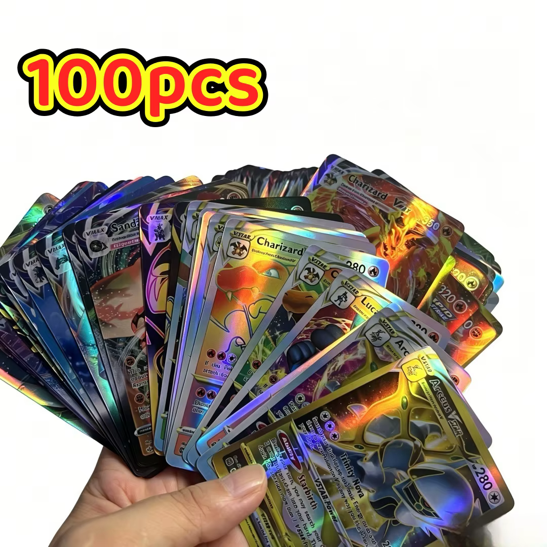 Cartes Pokemon V VMAX GX EX, version française et anglaise, 60/100 pièces, ensemble de cartes holographiques rares, pour collection Pokemon TCG, cadeau