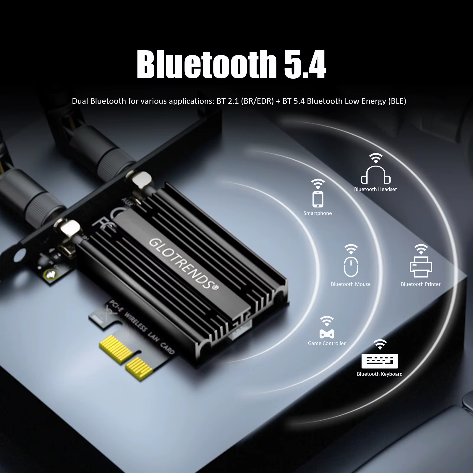 Carte PCIe WiFi 7 pour PC de bureau AMD/Intel avec contrôleur MT7925B