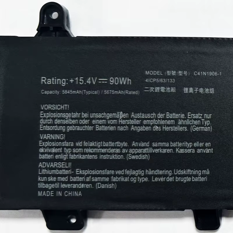 Batterie d'ordinateur portable C41N1906-1 15.4V 90Wh