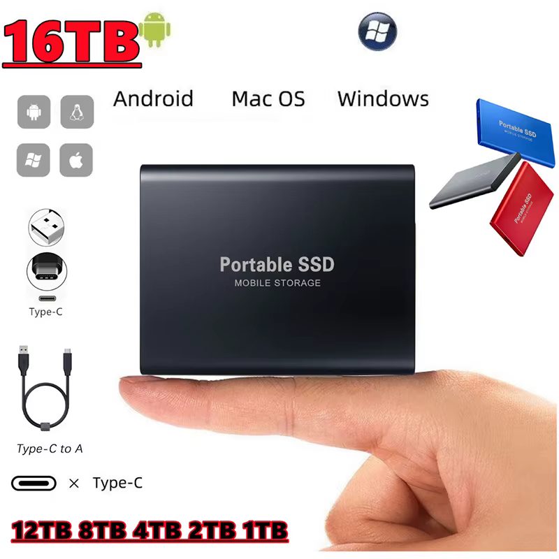 1pc disque dur pour ordinateur Portable haute vitesse 2 to 4 to 8 to 16 to disque dur pour SSD Portable 1 to externe Mobile SSD