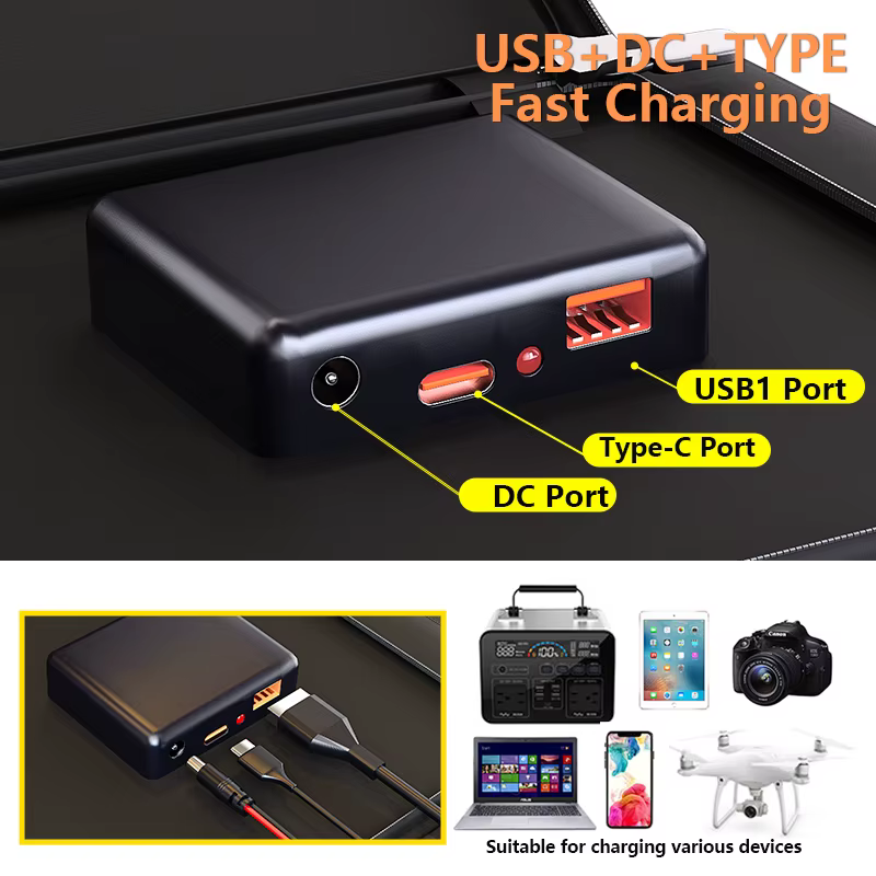Kit de panneaux solaires portables pour le camping et les camping-cars : Station d'alimentation pliable 1000W avec sortie 18V DC et connecteur MC4