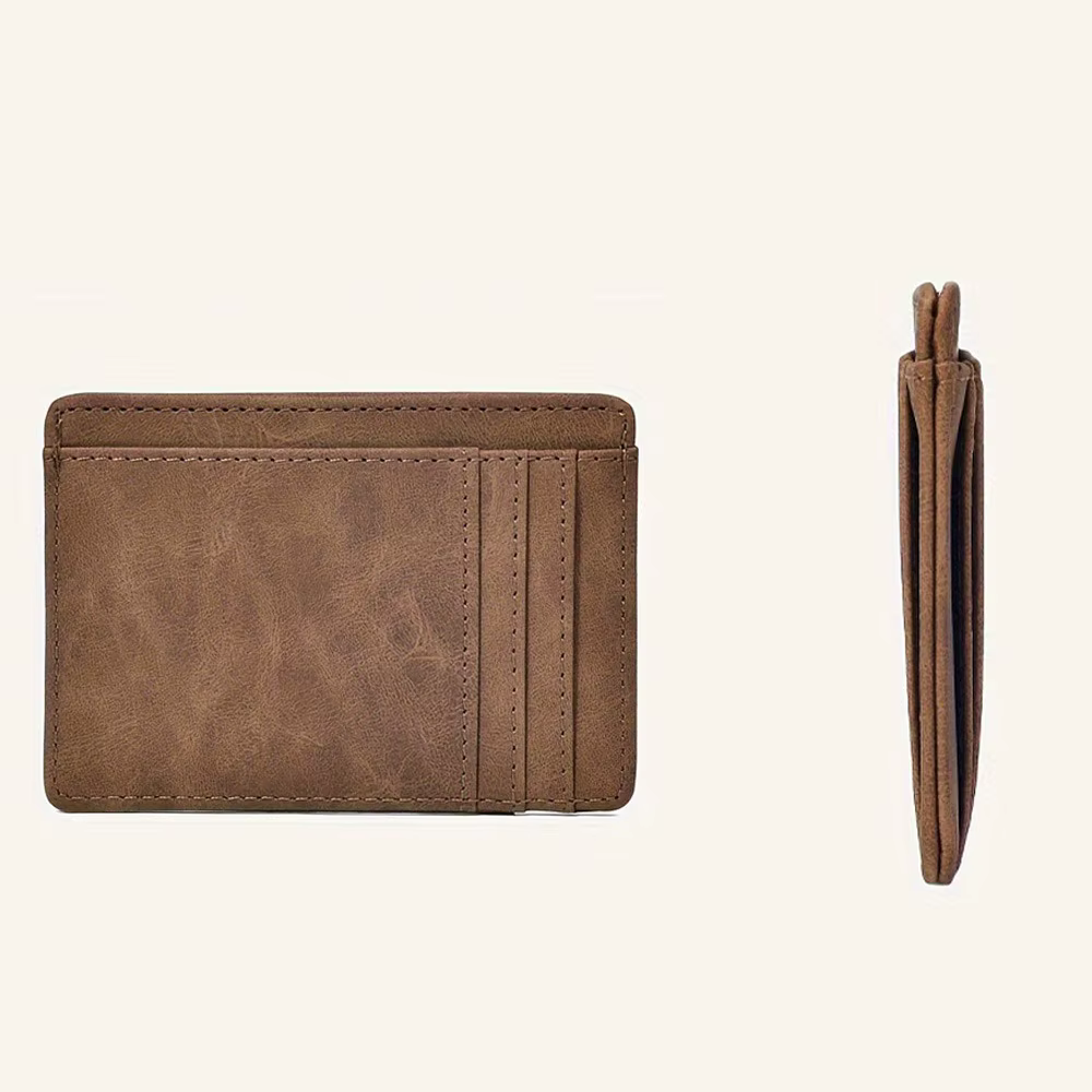 Porte-cartes en cuir pour hommes et femmes, Mini portefeuille court Ultra-fin, fente multi-cartes, Design Simple, porte-monnaie universel en PU