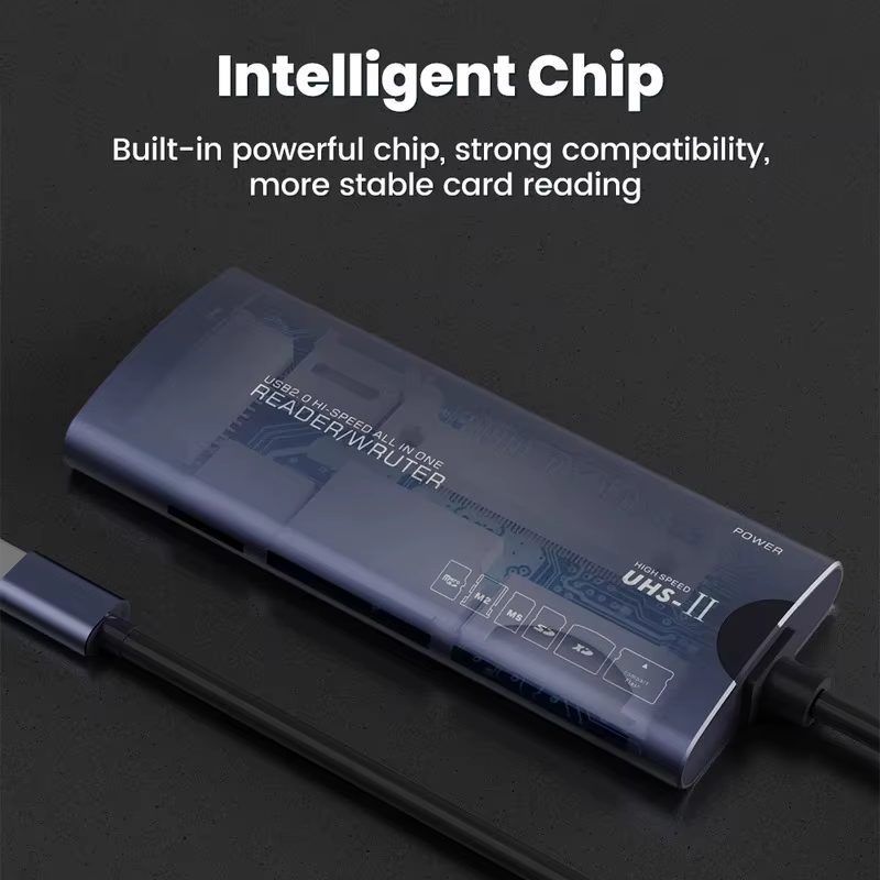 6EN 1 Lecteur de Carte Multifonctionnel Adaptateur de Transfert de Données USB Haute Vitesse Type C Lecture de Mémoire SD/TF/XD/CF/M2 Pour Appareils Photo Ordinateur