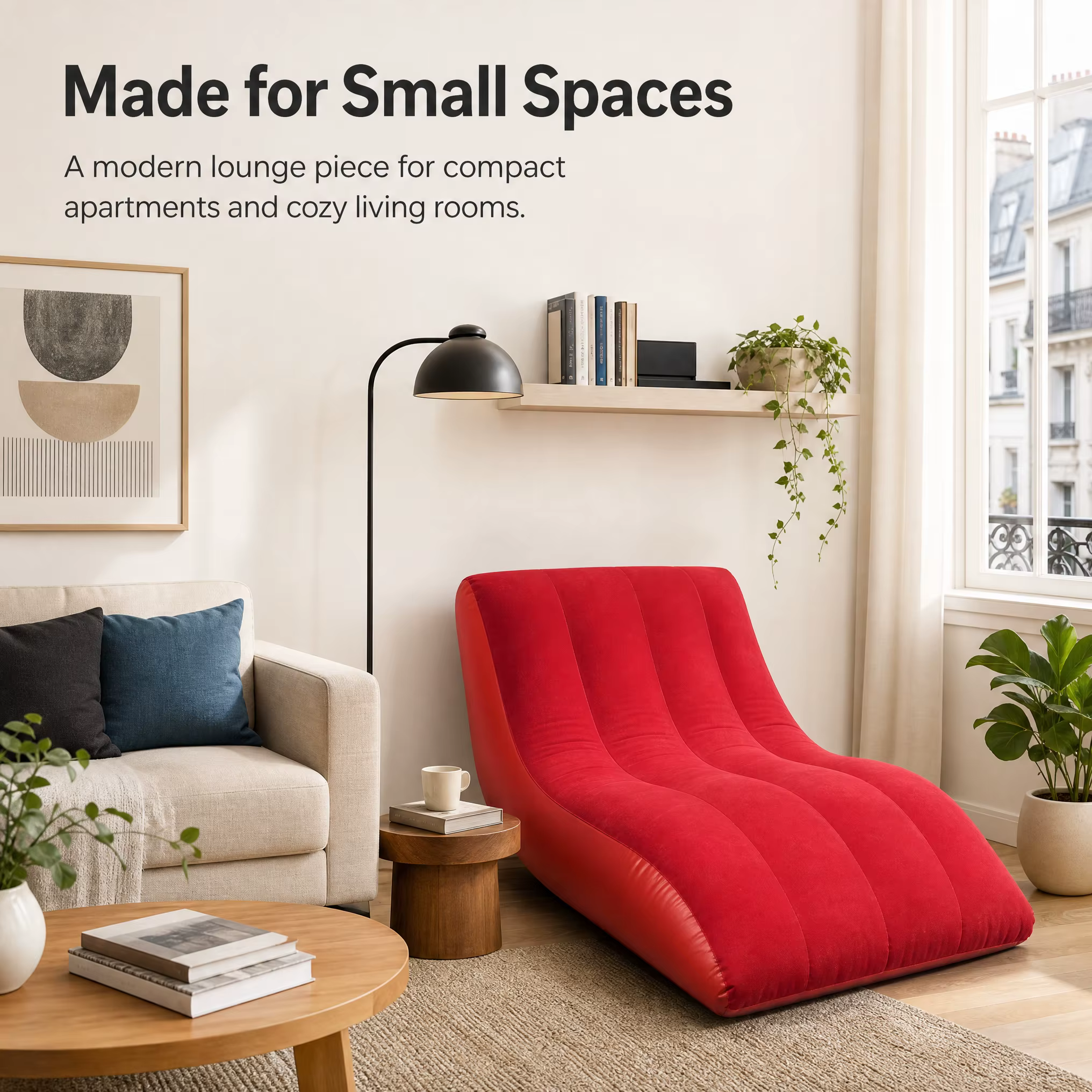 Fauteuil de salon ergonomique en forme de S pour intérieur, canapé paresseux individuel, fauteuil inclinable confortable pour balcon, salon, chambre à coucher