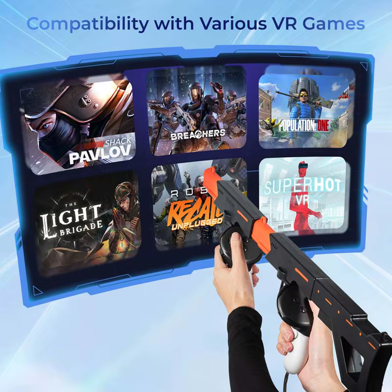 Jeux VR Gunstock pour Meta Quest 3/Quest 3S VR lunettes FPS poignées de jeu