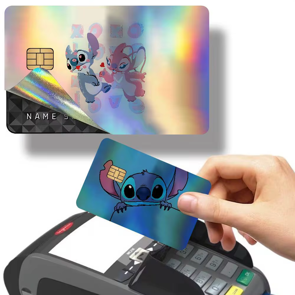 Autocollants pour cartes bancaires S-Stitchs Laser Sparkle, accessoires universels de décoration artisanale DIY