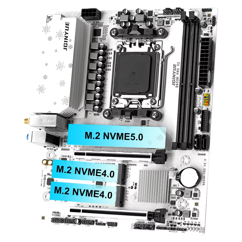 JGINYUE B650M PRO V2 carte mère prend en charge les processeurs AMD AM5 Ryzen série 7000/8000/9000