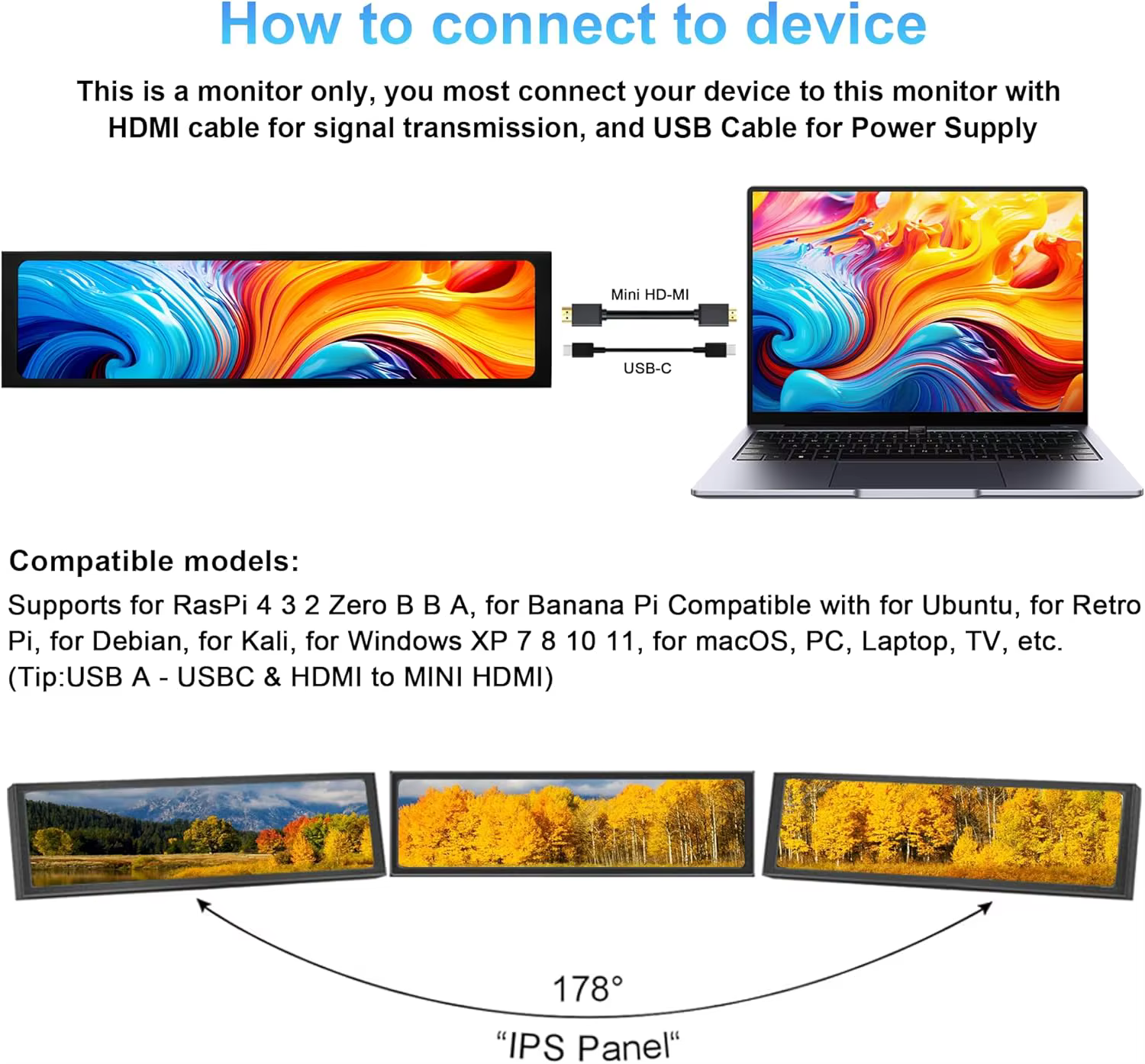 Moniteur portable tactile Wisecoco 12
