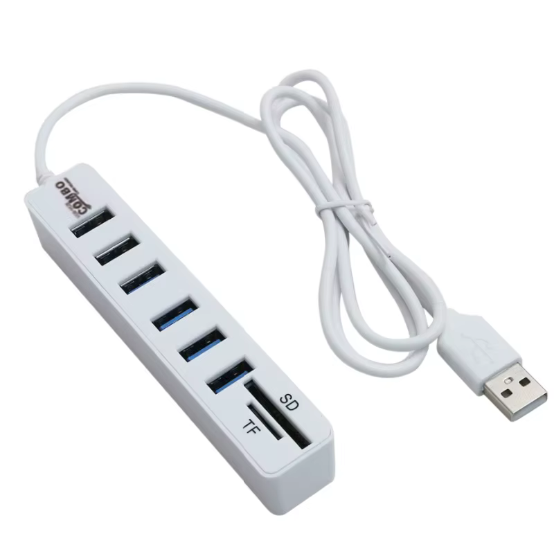 Hub USB 2.0 multifonctionnel 6 ports