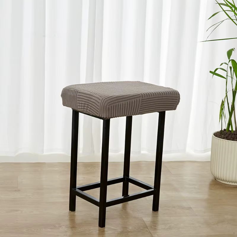 Housse de chaise de bar anti-salissure en jacquard, extensible et douce, pour tabourets de bar, idéale pour hôtels, salles à manger, cafés et restaurants (1 ou 2 pièces)