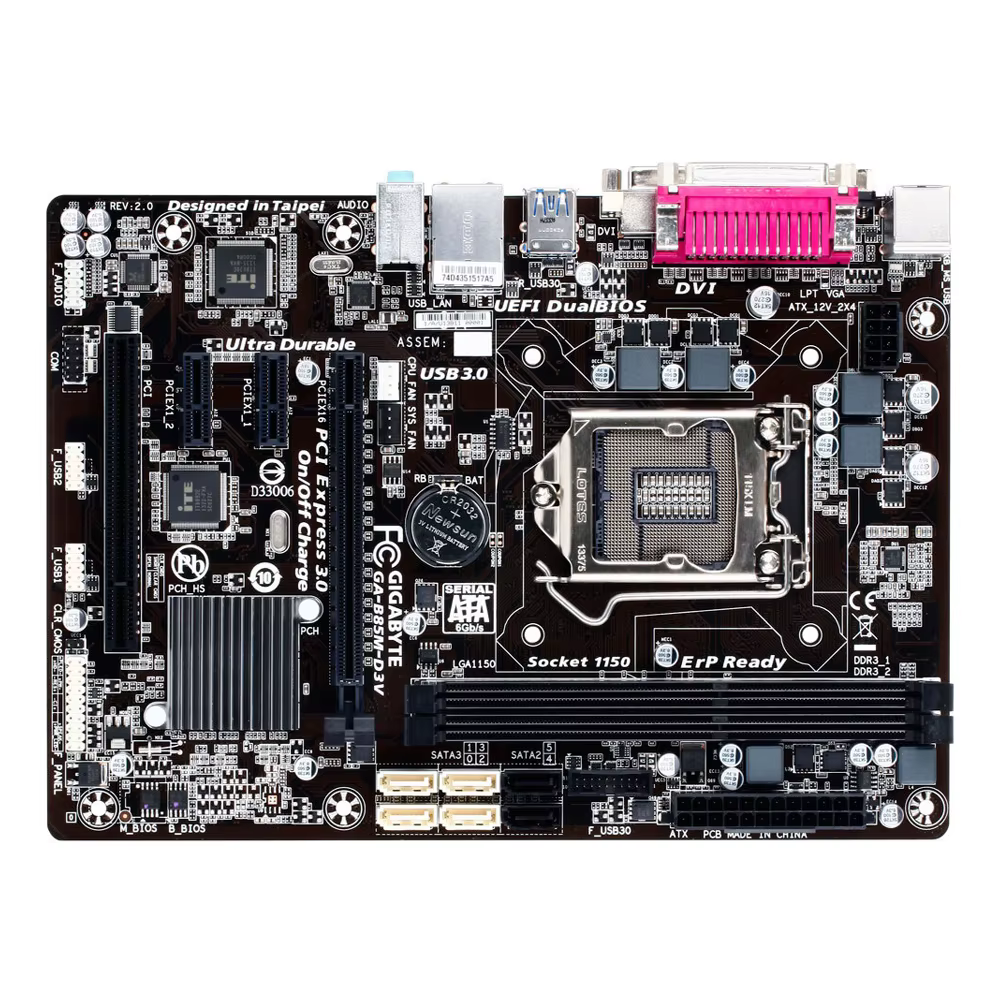 GIGABYTE GA-B85M-D3V Intel B85 LGA1150 mATX carte mère DDR3 1600 USB3.0/SATA3 pour 4e génération Core i7/i5/i3