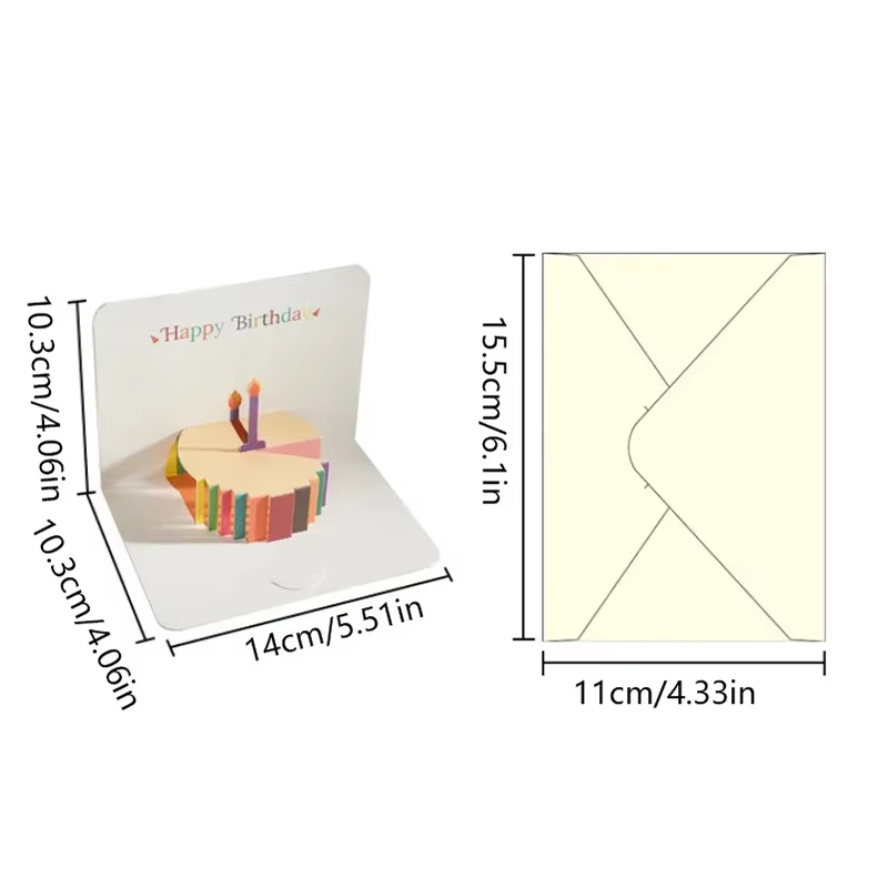 Carte d'anniversaire pop-up 3D avec enveloppe, cartes de vœux d'anniversaire, fournitures de fête parfaites, super cadeau pour les amoureux de la famille et des amis